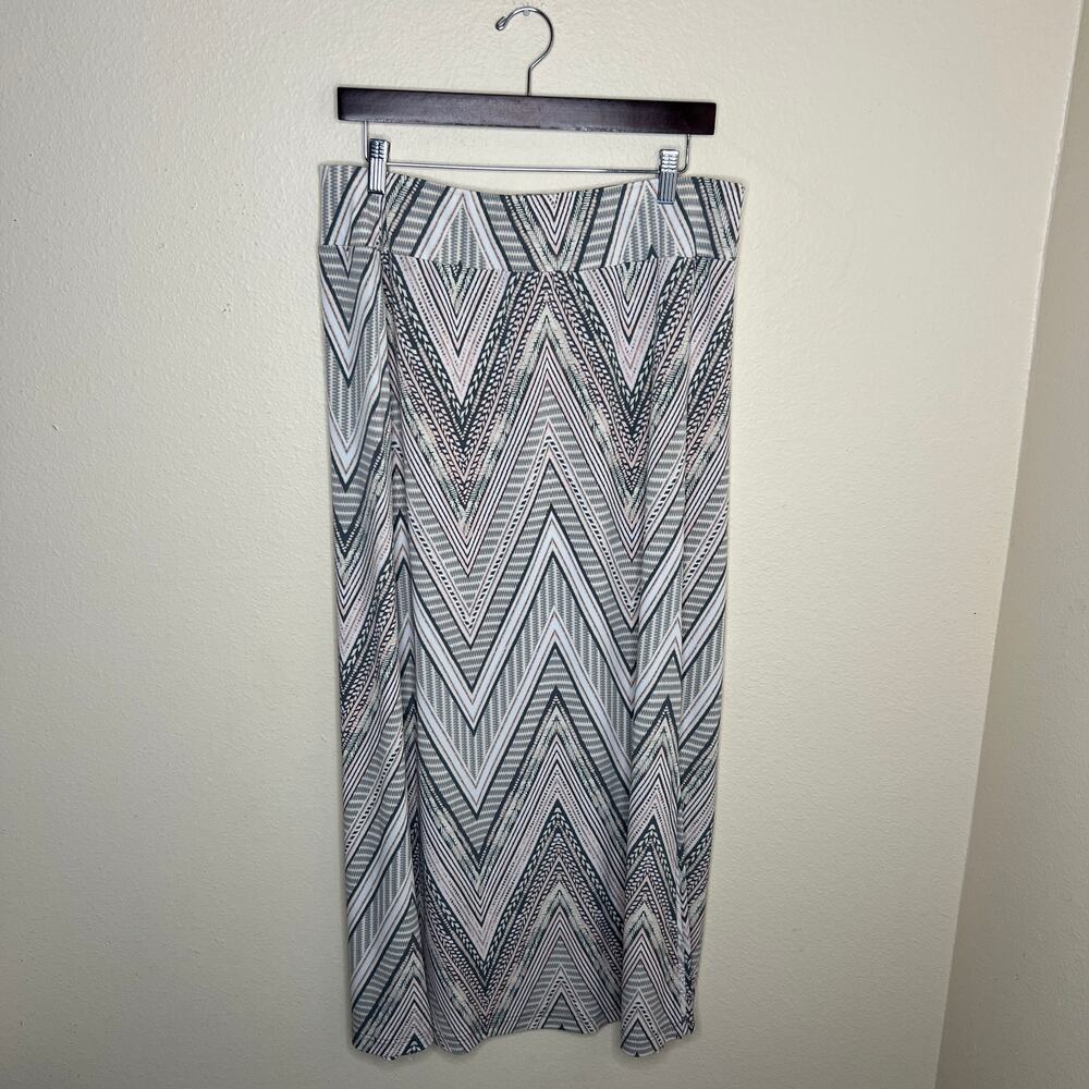 Cato Black Pink Aztec Print Pull On Skirt Large